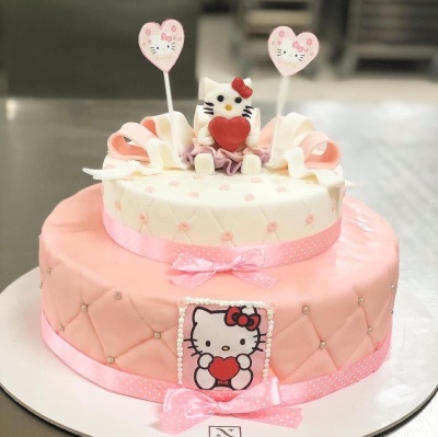 Torta Hello Kitty Con Fette Rosa